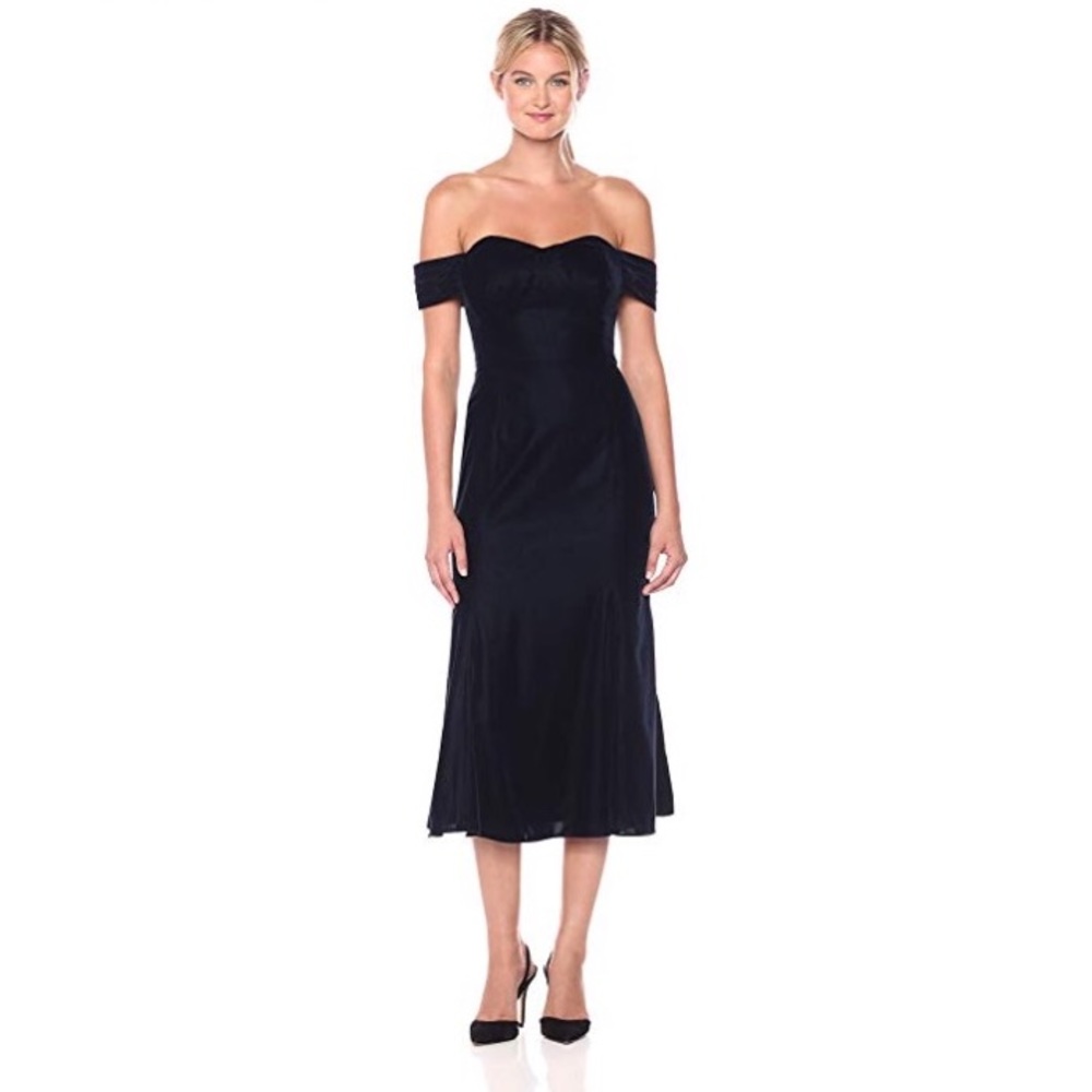 Shoshanna Midnight Off the Shoulder/Midi Dress